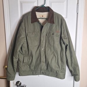 Woolrich Jacket Mens Workwear Barn Chore Coat Sherpa Lined Green Size Large